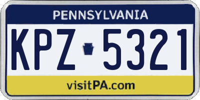 PA license plate KPZ5321