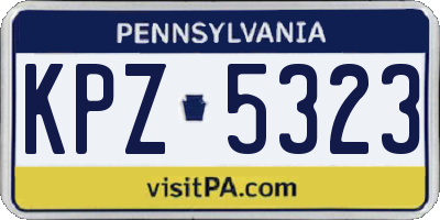 PA license plate KPZ5323
