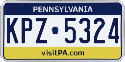 PA license plate KPZ5324