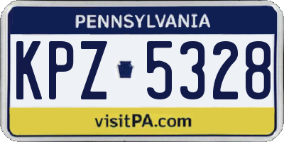 PA license plate KPZ5328