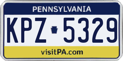 PA license plate KPZ5329