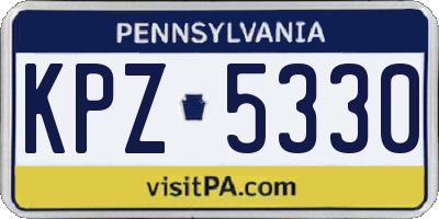 PA license plate KPZ5330