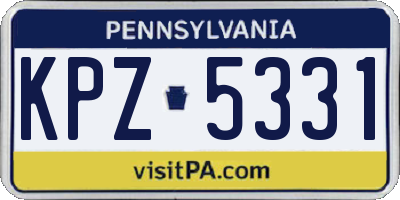 PA license plate KPZ5331