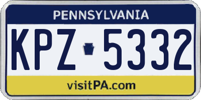 PA license plate KPZ5332