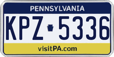 PA license plate KPZ5336