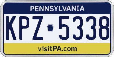 PA license plate KPZ5338