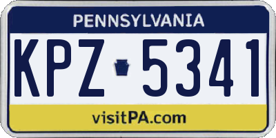 PA license plate KPZ5341