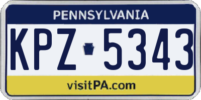 PA license plate KPZ5343