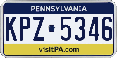 PA license plate KPZ5346