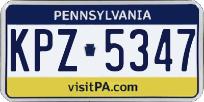 PA license plate KPZ5347