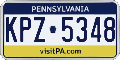 PA license plate KPZ5348
