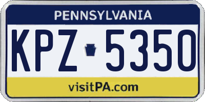 PA license plate KPZ5350