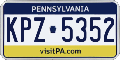 PA license plate KPZ5352