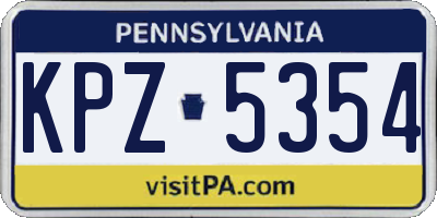 PA license plate KPZ5354