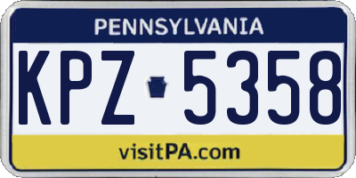 PA license plate KPZ5358