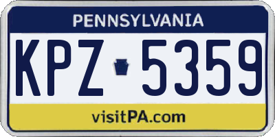 PA license plate KPZ5359