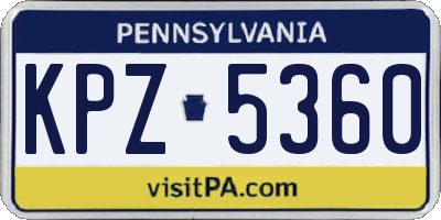 PA license plate KPZ5360