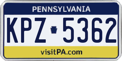 PA license plate KPZ5362