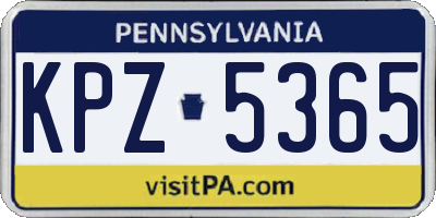 PA license plate KPZ5365
