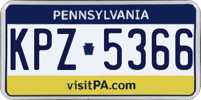 PA license plate KPZ5366
