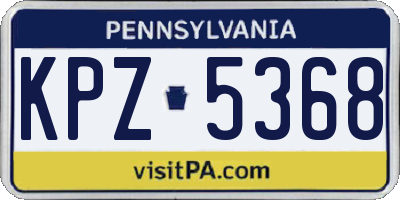 PA license plate KPZ5368