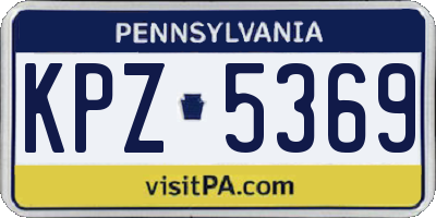 PA license plate KPZ5369
