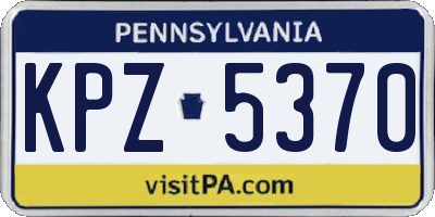 PA license plate KPZ5370