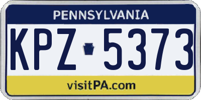 PA license plate KPZ5373