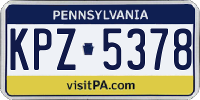 PA license plate KPZ5378