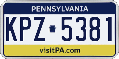 PA license plate KPZ5381
