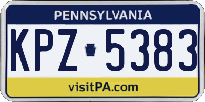 PA license plate KPZ5383