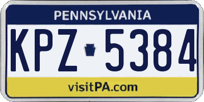 PA license plate KPZ5384