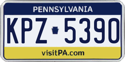PA license plate KPZ5390