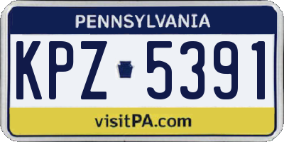 PA license plate KPZ5391