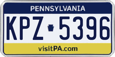 PA license plate KPZ5396