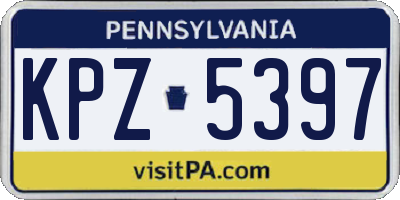 PA license plate KPZ5397