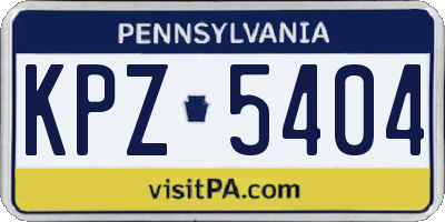 PA license plate KPZ5404