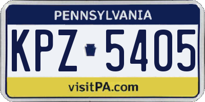 PA license plate KPZ5405