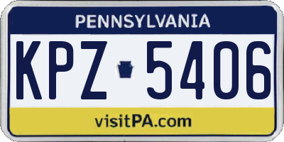 PA license plate KPZ5406
