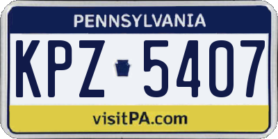 PA license plate KPZ5407