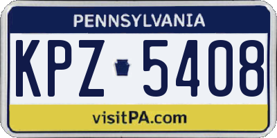 PA license plate KPZ5408