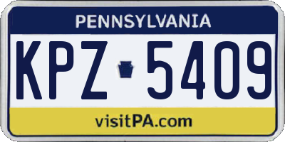 PA license plate KPZ5409