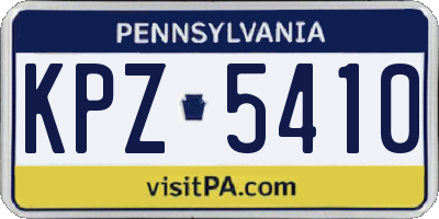 PA license plate KPZ5410