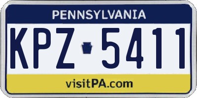 PA license plate KPZ5411