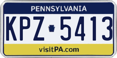 PA license plate KPZ5413