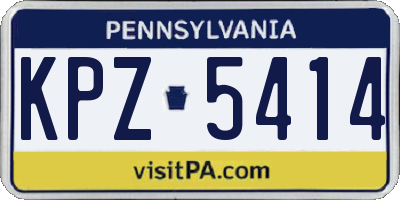 PA license plate KPZ5414