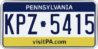 PA license plate KPZ5415