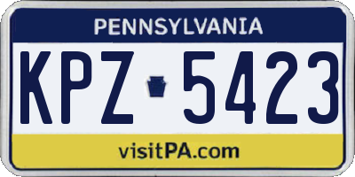 PA license plate KPZ5423