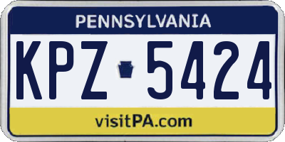 PA license plate KPZ5424