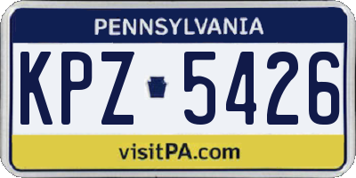 PA license plate KPZ5426